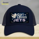 This Girl Loves Her Jets Hockey Novelty License Plate Hat Mesh / Navy