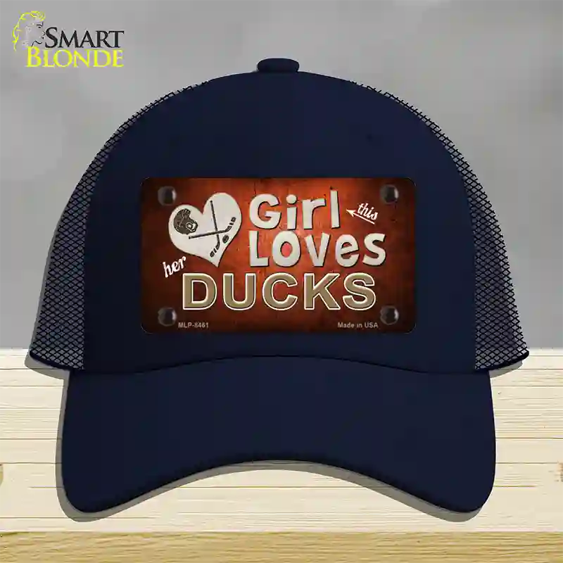 This Girl Loves Her Ducks Novelty License Plate Hat Mesh / Navy