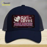 This Girl Loves Her Avalanche Novelty License Plate Hat Mesh / Navy