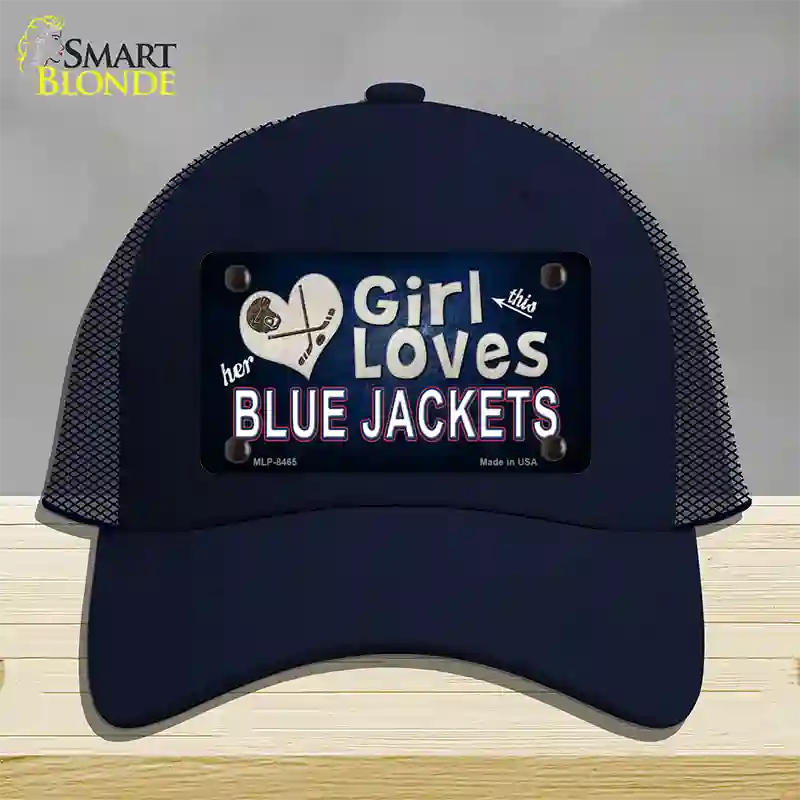 This Girl Loves Her Blue Jackets Novelty License Plate Hat Mesh / Navy