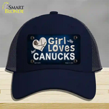 This Girl Loves Her Canucks Novelty License Plate Hat Mesh / Navy