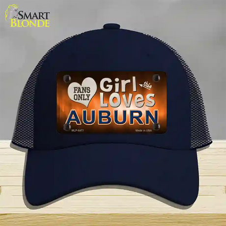 This Girl Loves Auburn Novelty License Plate Hat Mesh / Navy