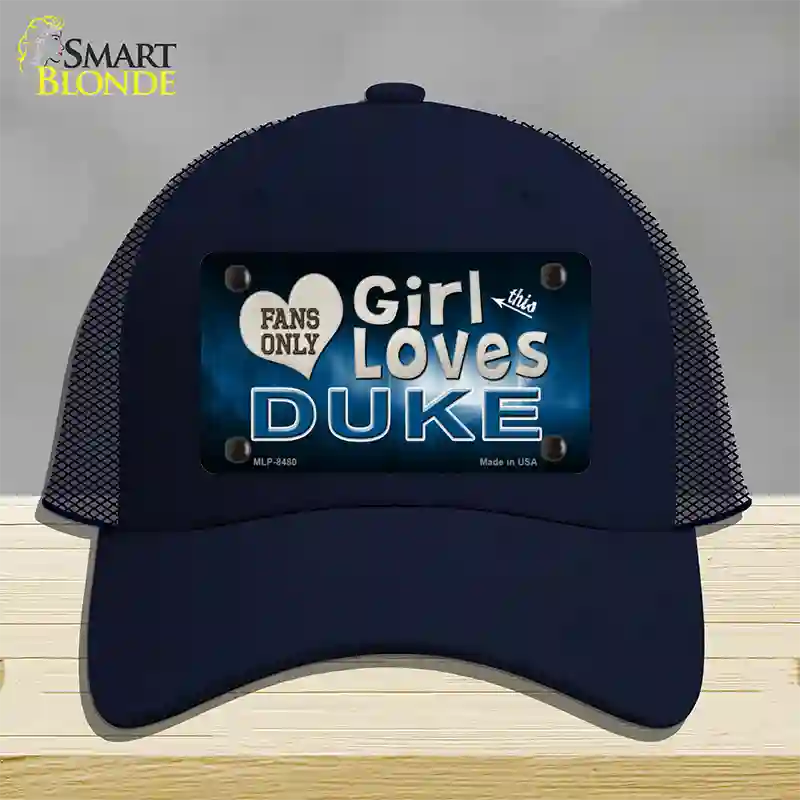 This Girl Loves Duke Novelty License Plate Hat Mesh / Navy