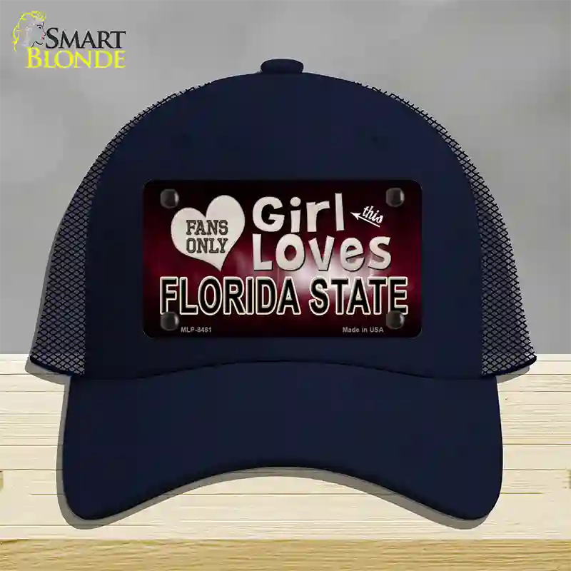 This Girl Loves Florida State Novelty License Plate Hat Mesh / Navy