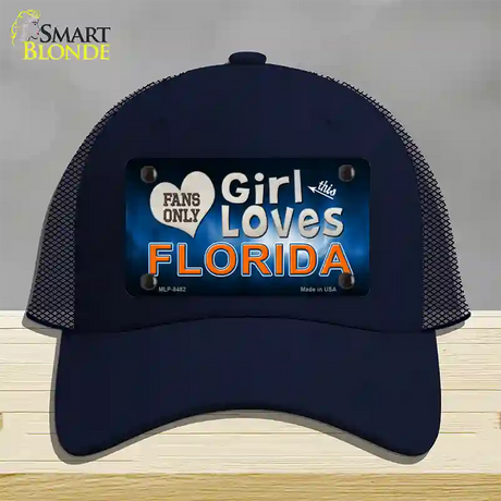 This Girl Loves Florida Novelty License Plate Hat Mesh / Navy