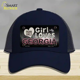 This Girl Loves Georgia Novelty License Plate Hat Mesh / Navy