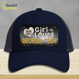 This Girl Loves Georgia Tech Novelty License Plate Hat Mesh / Navy