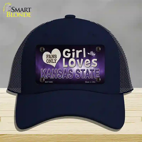 This Girl Loves Kansas State Novelty License Plate Hat Mesh / Navy