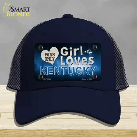 This Girl Loves Kentucky Novelty License Plate Hat Mesh / Navy