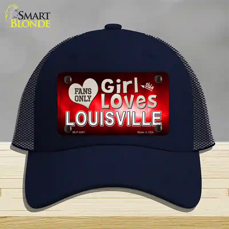 This Girl Loves Louisville Novelty License Plate Hat Mesh / Navy