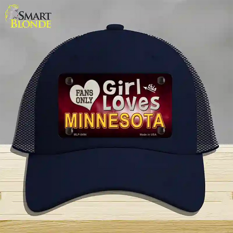 This Girl Loves Minnesota Novelty License Plate Hat Mesh / Navy