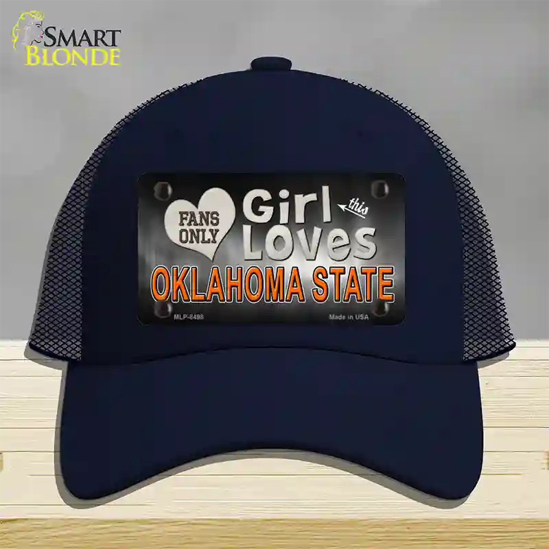 This Girl Loves Oklahoma State Novelty License Plate Hat Mesh / Navy