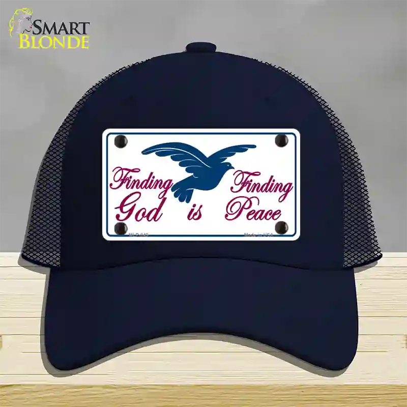 Finding God Finding Peace Novelty License Plate Hat Mesh / Navy