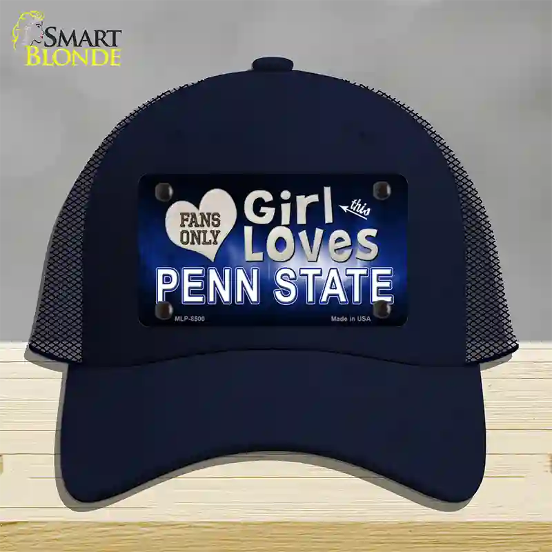 This Girl Loves Penn State Novelty License Plate Hat Mesh / Navy