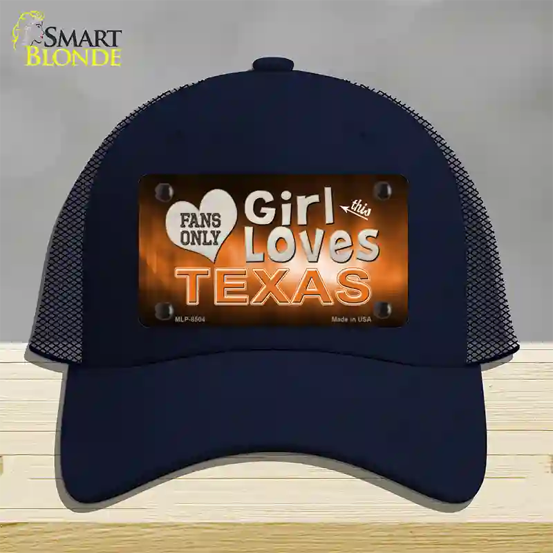 This Girl Loves Texas Novelty License Plate Hat Mesh / Navy