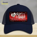 This Girl Loves Texas Tech Novelty License Plate Hat Mesh / Navy