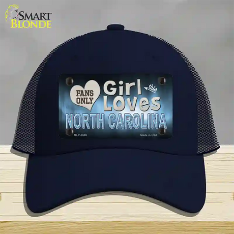 This Girl Loves North Carolina Novelty License Plate Hat Mesh / Navy