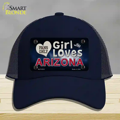 This Girl Loves Arizona Novelty License Plate Hat Mesh / Navy