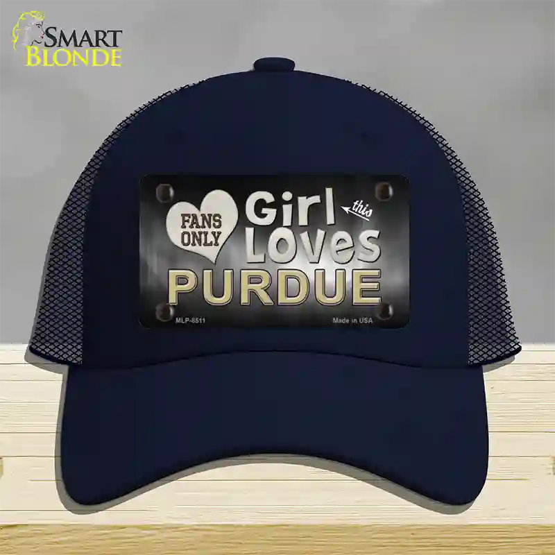 This Girl Loves Purdue Novelty License Plate Hat Mesh / Navy