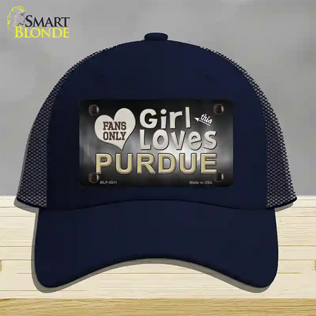 This Girl Loves Purdue Novelty License Plate Hat Mesh / Navy