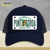 Punta Gorda Florida Novelty License Plate Hat Mesh / Navy