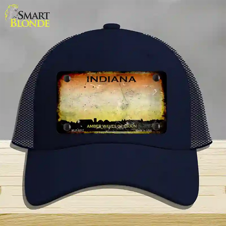 Indiana Rusty State Novelty License Plate Hat Mesh / Navy