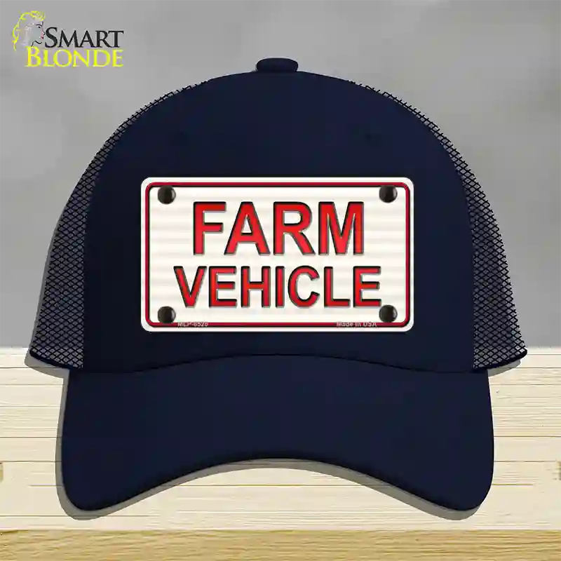 Farm Vehicle Novelty License Plate Hat Mesh / Navy