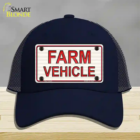 Farm Vehicle Novelty License Plate Hat Mesh / Navy