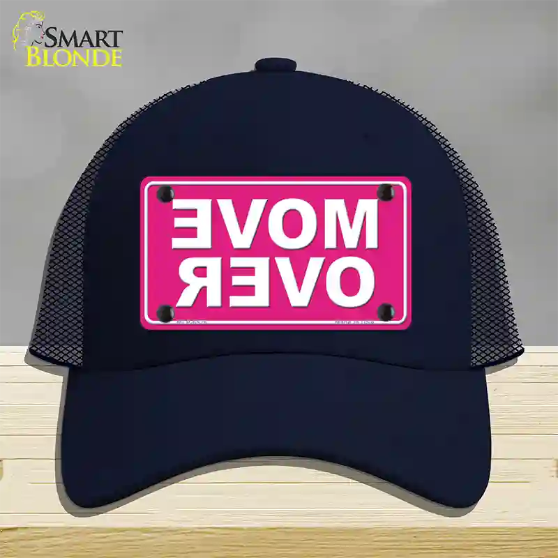 Move Over Pink Novelty License Plate Hat Mesh / Navy