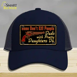 Guns Dont Kill People Novelty License Plate Hat Mesh / Navy