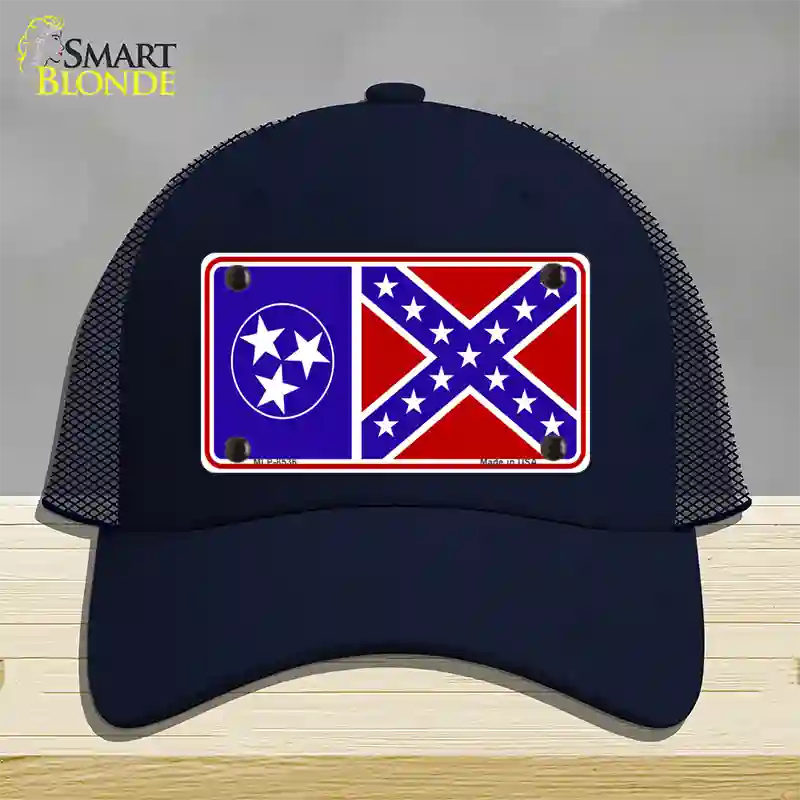 Confederate Flag Tennessee Novelty License Plate Hat Mesh / Navy