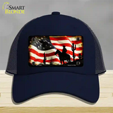 American Cowboy Novelty License Plate Hat Mesh / Navy