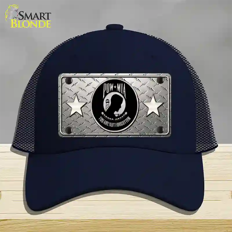 POW MIA Diamond Novelty License Plate Hat Mesh / Navy