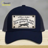 Gate Open Novelty License Plate Hat Mesh / Navy