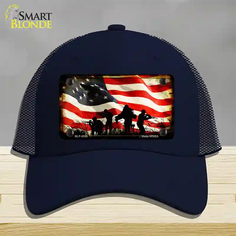 American Freedom Fighters Novelty License Plate Hat Mesh / Navy