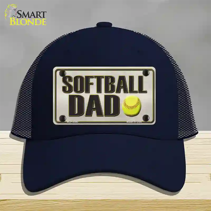 Softball Dad Novelty License Plate Hat Mesh / Navy