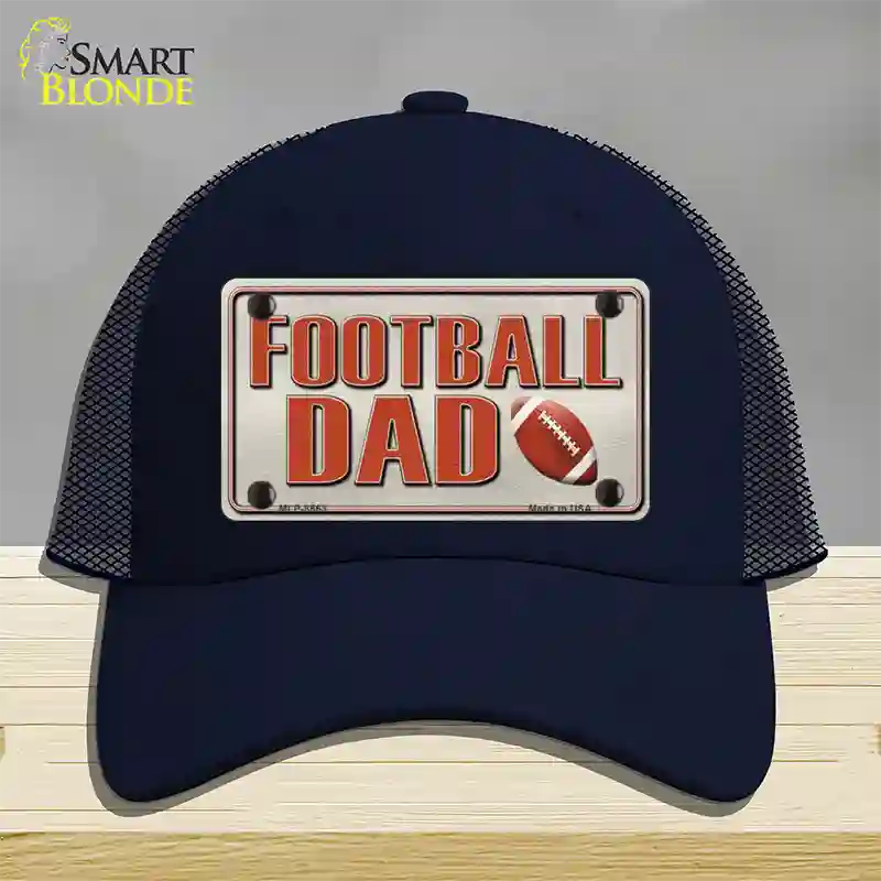 Football Dad Novelty License Plate Hat Mesh / Navy