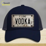 I Love Vodka Novelty License Plate Hat Mesh / Navy