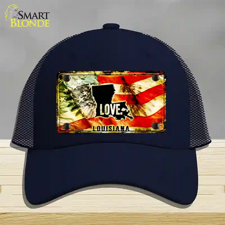 Louisiana Love Novelty License Plate Hat Mesh / Navy