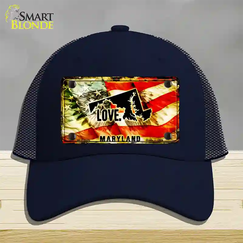 Maryland Love Novelty License Plate Hat Mesh / Navy