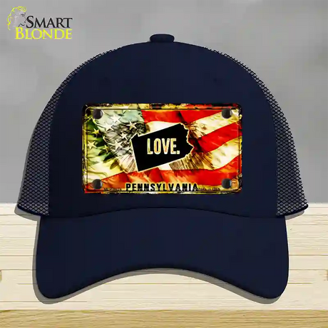 Pennsylvania Love Novelty License Plate Hat Mesh / Navy