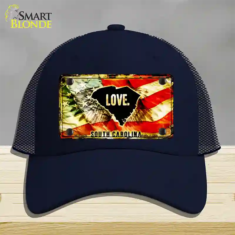 South Carolina Love Novelty License Plate Hat Mesh / Navy