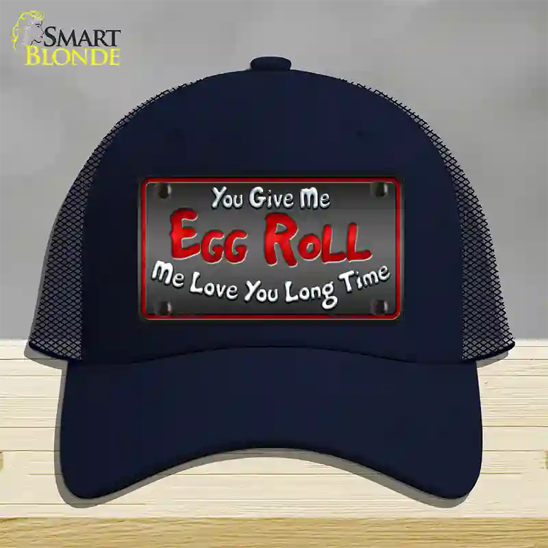 Egg Roll Novelty License Plate Hat Mesh / Navy