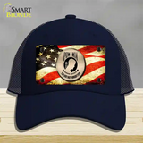 POW MIA With USA Flag Novelty License Plate Hat Mesh / Navy