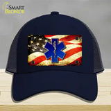 EMT Logo With USA Flag Novelty License Plate Hat Mesh / Navy