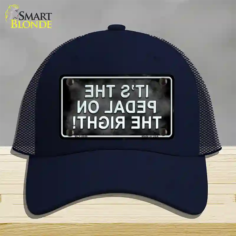 Pedal On The Right Novelty License Plate Hat Mesh / Navy