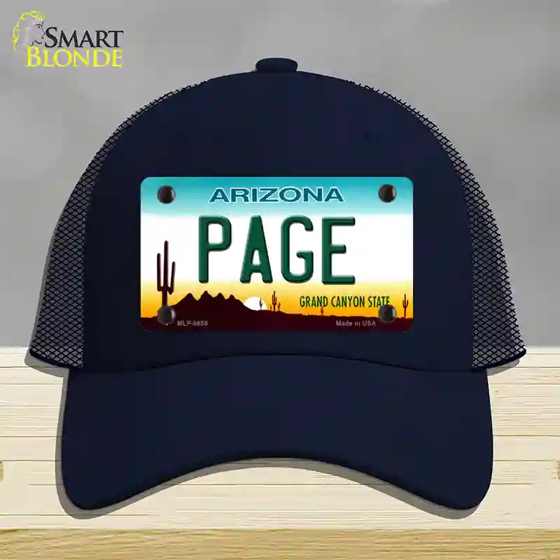 Page Arizona Novelty License Plate Hat Mesh / Navy