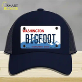 Bigfoot Washington Novelty License Plate Hat Mesh / Navy