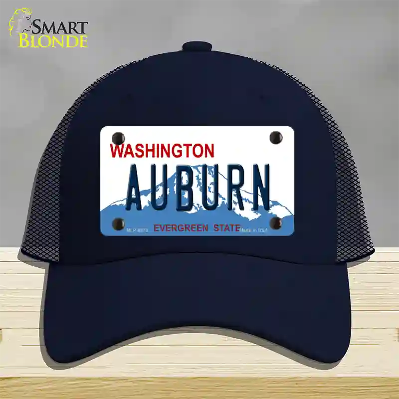 Auburn Washington Novelty License Plate Hat Mesh / Navy