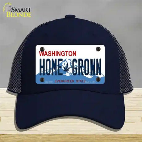 Home Grown Washington Novelty License Plate Hat Mesh / Navy